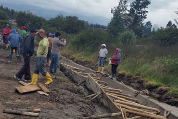 Rehabilitación del Canal Norte se realiza mediante mingas